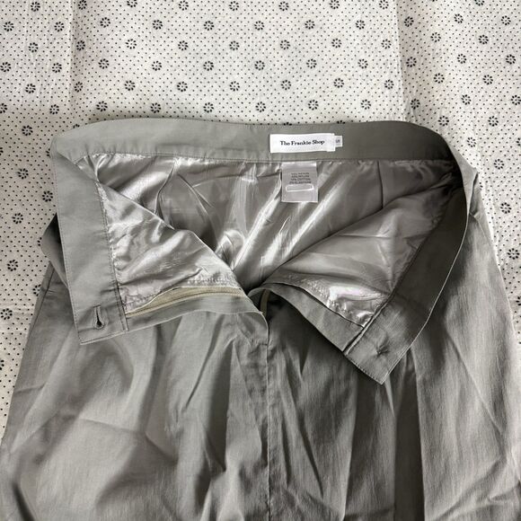 The Frankie Shop Maxi Skirt Olive Women S High Waisted Side Back Slits Pockets - Picture 14 of 16